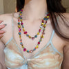 Wholesale Irregular Color Shell Beaded Artificial Crystal Handmade Geometric Clavicle Necklace For Women