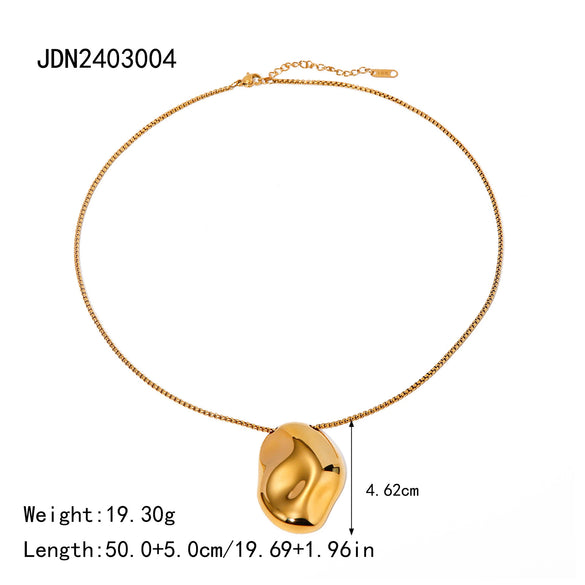 Wholesale Irregular Concave Hammer Snake Bone Chain Stainless Steel Electroplated Necklace For Women