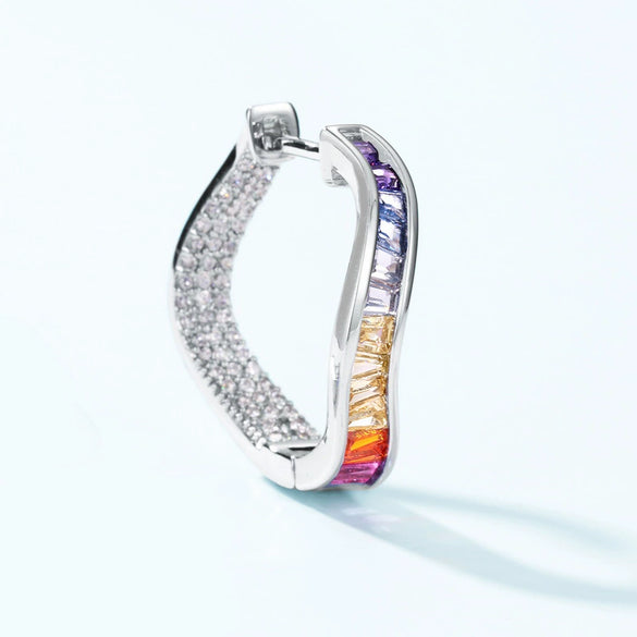 Wholesale Irregular Diamond Earrings 925 Silver Geometric Style