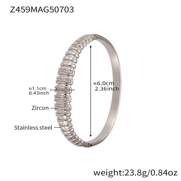 Wholesale Irregular Geometric Ferris Wheel Diamondencrusted Electroplated Stainless Steel And Zircon Bracelet For Women
