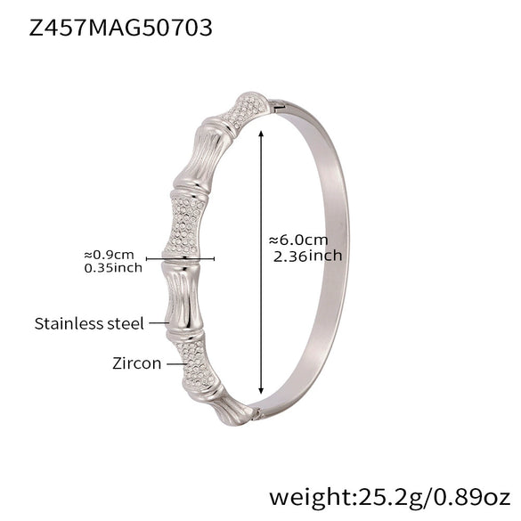 Wholesale Irregular Geometric Ferris Wheel Diamondencrusted Electroplated Stainless Steel And Zircon Bracelet For Women