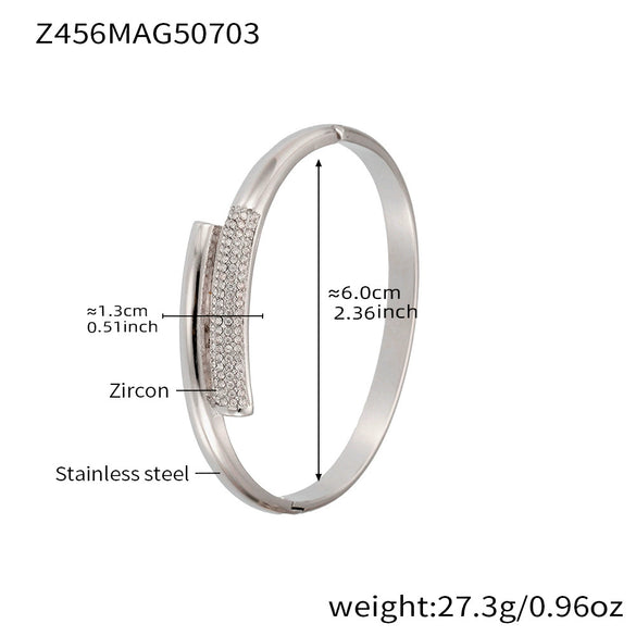 Wholesale Irregular Geometric Ferris Wheel Diamondencrusted Electroplated Stainless Steel And Zircon Bracelet For Women