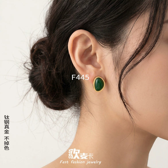 Wholesale Irregular Geometric Light Luxury Style Real Gold Plated Titanium Steel Earrings And Necklaces For Women