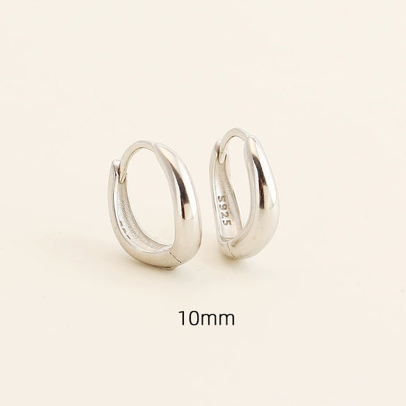 Wholesale Irregular Geometric Plain Hoop Earrings S925 Silver Glossy Electroplated Unisex