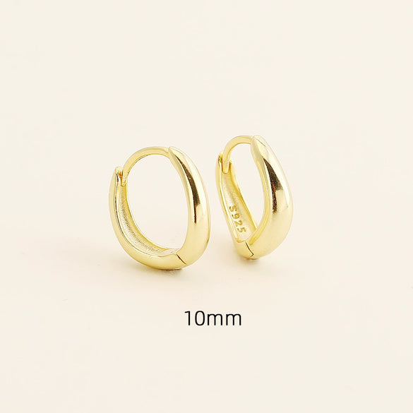 Wholesale Irregular Geometric Plain Hoop Earrings S925 Silver Glossy Electroplated Unisex