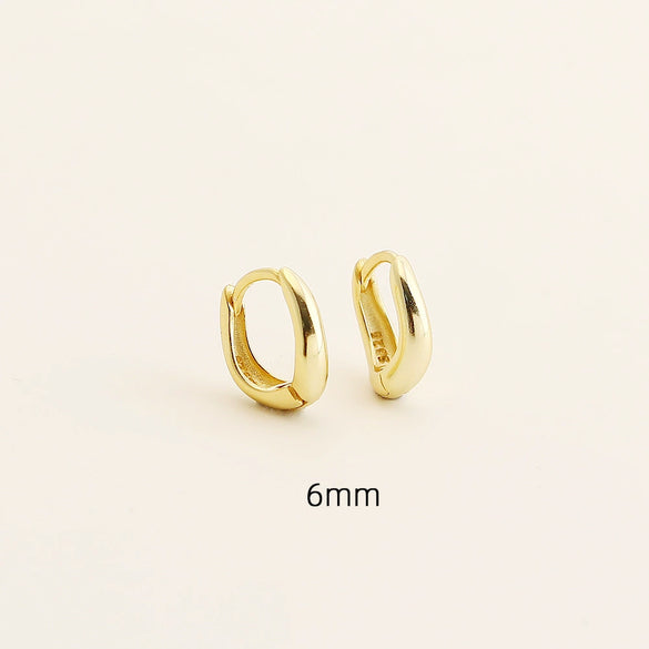 Wholesale Irregular Geometric Plain Hoop Earrings S925 Silver Glossy Electroplated Unisex