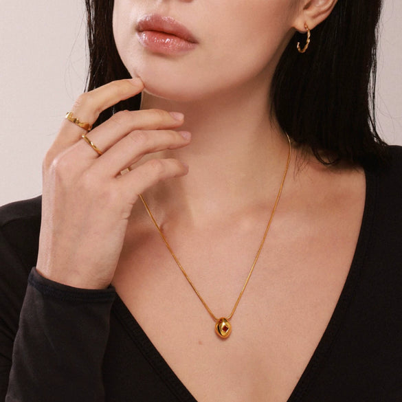 Wholesale Irregular Geometric Zircon Clavicle Necklace Made Of Stainless Steel With Electroplating For Women