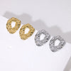 Wholesale Irregular Hammered High Sense Stainless Steel Earrings For Women 18K Gold Plated