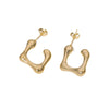 Wholesale Irregular 18K Goldplated Titanium Steel And Stainless Steel Earrings For Women With Highend Metal Style