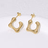 Wholesale Irregular 18K Goldplated Titanium Steel And Stainless Steel Earrings For Women With Highend Metal Style