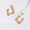 Wholesale Irregular 18K Goldplated Titanium Steel And Stainless Steel Earrings For Women With Highend Metal Style