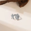 Wholesale Irregular Ocean Ring With Scallop Opening Adjustable Made Of Titanium Steel In Casual And Minimalist Style 18K Gold Plated By Vacuum Electroplating For Women