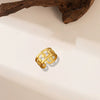 Wholesale Irregular Ocean Ring With Scallop Opening Adjustable Made Of Titanium Steel In Casual And Minimalist Style 18K Gold Plated By Vacuum Electroplating For Women