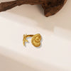 Wholesale Irregular Ocean Ring With Scallop Opening Adjustable Made Of Titanium Steel In Casual And Minimalist Style 18K Gold Plated By Vacuum Electroplating For Women