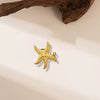 Wholesale Irregular Ocean Ring With Scallop Opening Adjustable Made Of Titanium Steel In Casual And Minimalist Style 18K Gold Plated By Vacuum Electroplating For Women