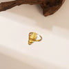 Wholesale Irregular Ocean Ring With Scallop Opening Adjustable Made Of Titanium Steel In Casual And Minimalist Style 18K Gold Plated By Vacuum Electroplating For Women