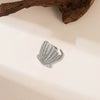 Wholesale Irregular Ocean Ring With Scallop Opening Adjustable Made Of Titanium Steel In Casual And Minimalist Style 18K Gold Plated By Vacuum Electroplating For Women