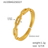 Wholesale Irregular Open Ring Titanium Steel Pvd Plated 18K True Gold Color Geometric Light Luxury Design