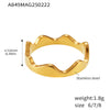 Wholesale Irregular Open Ring Titanium Steel Pvd Plated 18K True Gold Color Geometric Light Luxury Design