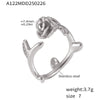 Wholesale Irregular Open Ring Titanium Steel Pvd Plated 18K True Gold Color Geometric Light Luxury Design