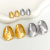 Wholesale Irregular Round Alloy Earrings With Geometric Pattern And Electroplating For Women In Ins Style