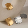 Wholesale Irregular Square Geometric 316 Stainless Steel Electroplated Women's Earrings Light Luxury Gentle Elegant Temperament Highend Versatile Fresh