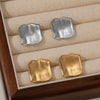 Wholesale Irregular Square Geometric 316 Stainless Steel Electroplated Women's Earrings Light Luxury Gentle Elegant Temperament Highend Versatile Fresh