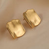 Wholesale Irregular Square Geometric 316 Stainless Steel Electroplated Women's Earrings Light Luxury Gentle Elegant Temperament Highend Versatile Fresh