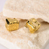 Wholesale Irregular Square Stainless Steel Hollow Earrings With Dazzling Concave Geometric Pattern And 18K Vacuum Plating In Furnace For Women