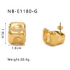 Wholesale Irregular Square Stainless Steel Hollow Earrings With Dazzling Concave Geometric Pattern And 18K Vacuum Plating In Furnace For Women