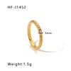 Wholesale Irregular Texture Inlaid Zircon Titanium Steel Ring With 18K Gold Electroplated For Women Geometric Style