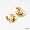 Wholesale Irregular Wave Curve Metallic Earrings For Girls Stainless Steel Electroplated