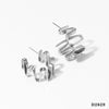 Wholesale Irregular Wave Curve Metallic Earrings For Girls Stainless Steel Electroplated