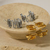 Wholesale Irregular Wave Curve Metallic Earrings For Girls Stainless Steel Electroplated