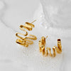 Wholesale Irregular Wave Curve Metallic Earrings For Girls Stainless Steel Electroplated