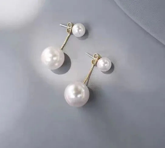 Wholesale Jewelry 1 Pair Elegant Ball Imitation Pearl Copper Drop Earrings