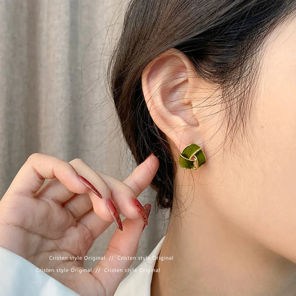 Wholesale Jewelry 1 Pair Elegant Geometric Square Bow Knot Alloy Earrings