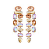 Wholesale Jewelry 1 Pair Luxurious Oval Water Droplets Alloy Artificial Gemstones Drop Earrings