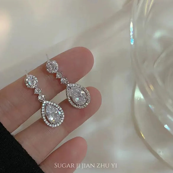 Wholesale Jewelry 1 Pair Simple Style Heart Shape Flower Bow Knot Alloy Rhinestones Earrings