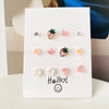 1 Set Cute Heart Shape Flower Butterfly Inlay Alloy Artificial Pearls Rhinestones Ear Studs