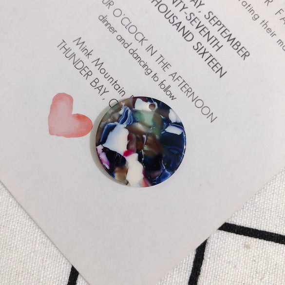 Wholesale Jewelry Accessories Acetic Acid Wafer Earrings With Fresh Marble Pattern Handmade Pendant