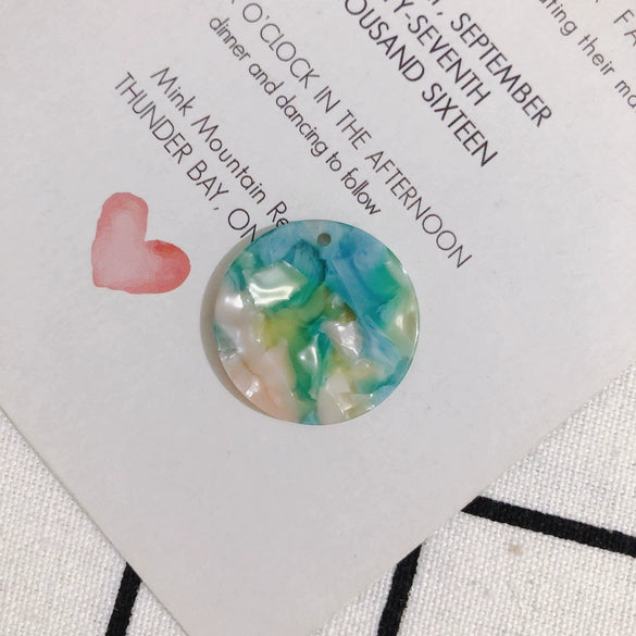 Wholesale Jewelry Accessories Acetic Acid Wafer Earrings With Fresh Marble Pattern Handmade Pendant