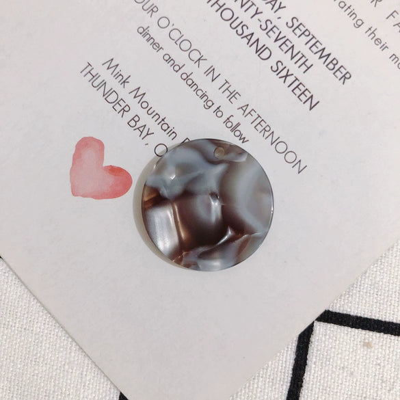 Wholesale Jewelry Accessories Acetic Acid Wafer Earrings With Fresh Marble Pattern Handmade Pendant