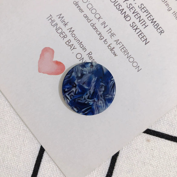 Wholesale Jewelry Accessories Acetic Acid Wafer Earrings With Fresh Marble Pattern Handmade Pendant