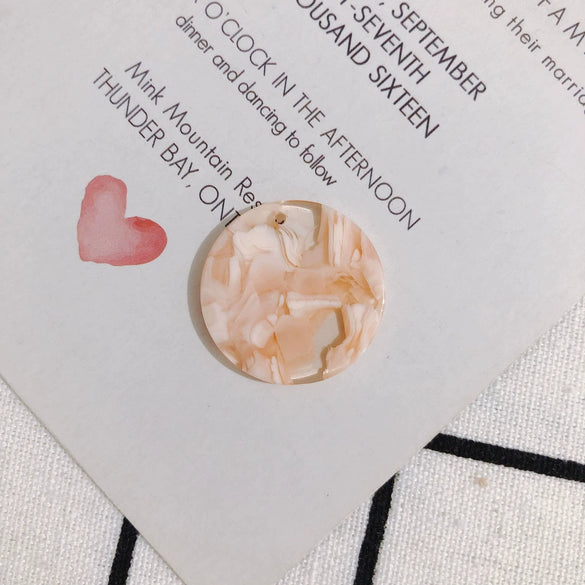 Wholesale Jewelry Accessories Acetic Acid Wafer Earrings With Fresh Marble Pattern Handmade Pendant