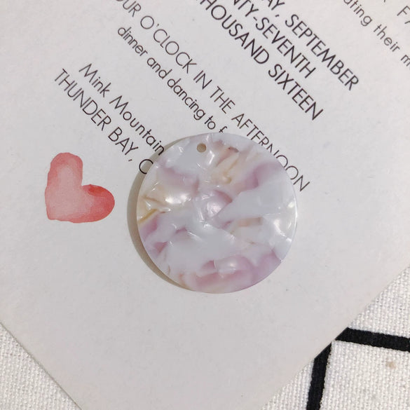 Wholesale Jewelry Accessories Acetic Acid Wafer Earrings With Fresh Marble Pattern Handmade Pendant