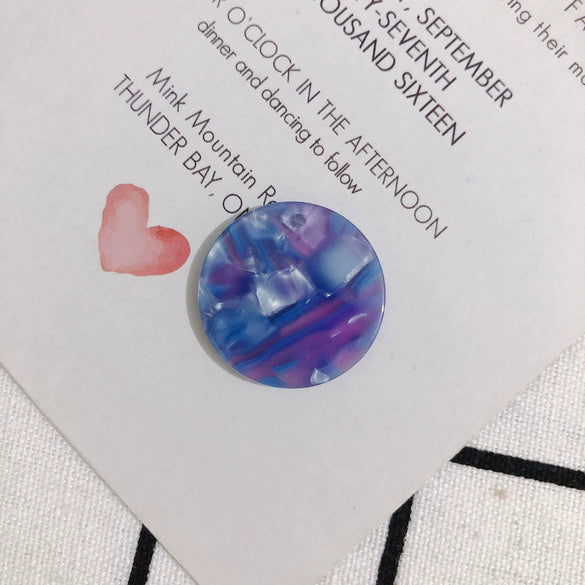 Wholesale Jewelry Accessories Acetic Acid Wafer Earrings With Fresh Marble Pattern Handmade Pendant