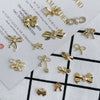 Wholesale Jewelry Accessories Alloy Bow Pendant Electroplated For Earrings Necklaces And Bracelets
