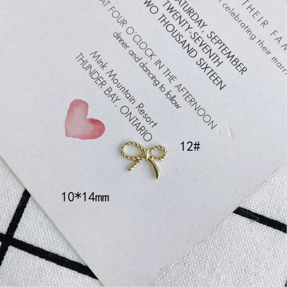 Wholesale Jewelry Accessories Alloy Bow Pendant Electroplated For Earrings Necklaces And Bracelets