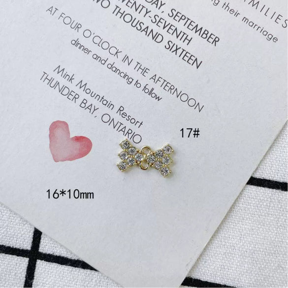 Wholesale Jewelry Accessories Alloy Bow Pendant Electroplated For Earrings Necklaces And Bracelets